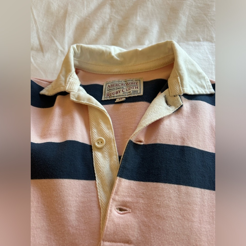 Abercrombie and Fitch pink and blue striped rugby dress. - Picture 6 of 7